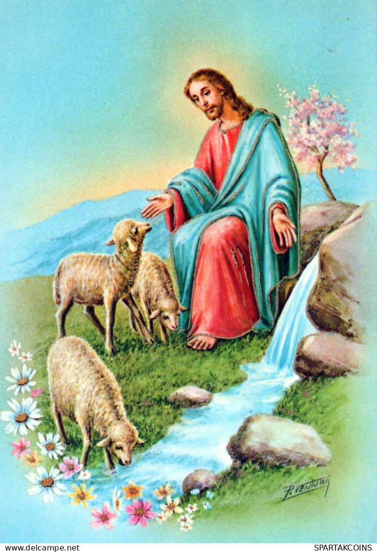 CRISTO SANTO Cristianesimo Religione Vintage Cartolina CPSM #PBP879.A - Gesù