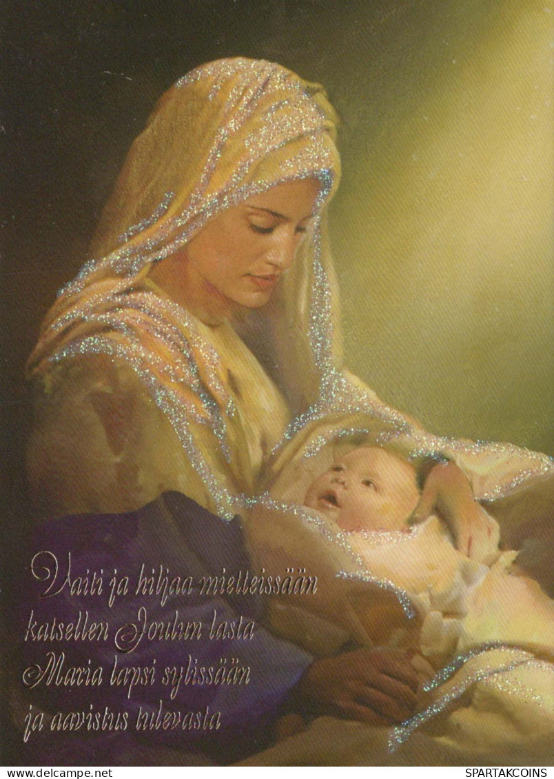 Vergine Maria Madonna Gesù Bambino Natale Religione Vintage Cartolina CPSM #PBP884.A - Vierge Marie & Madones