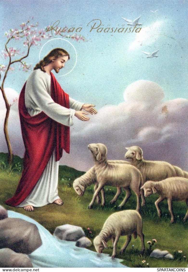 CRISTO SANTO Cristianesimo Religione Vintage Cartolina CPSM #PBP774.A - Jezus