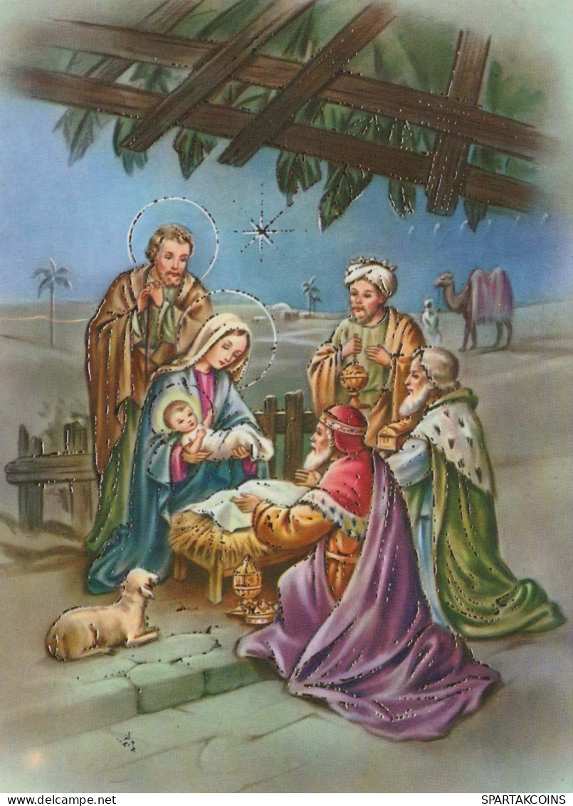 Vergine Maria Madonna Gesù Bambino Natale Religione Vintage Cartolina CPSM #PBP734.A - Jungfräuliche Marie Und Madona