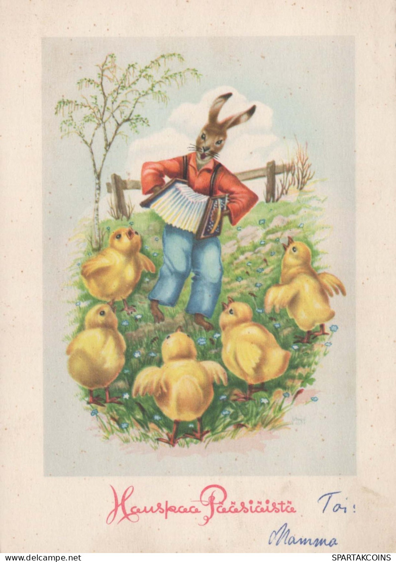 PASCUA CONEJO HUEVO Vintage Tarjeta Postal CPSM #PBO397.A - Ostern