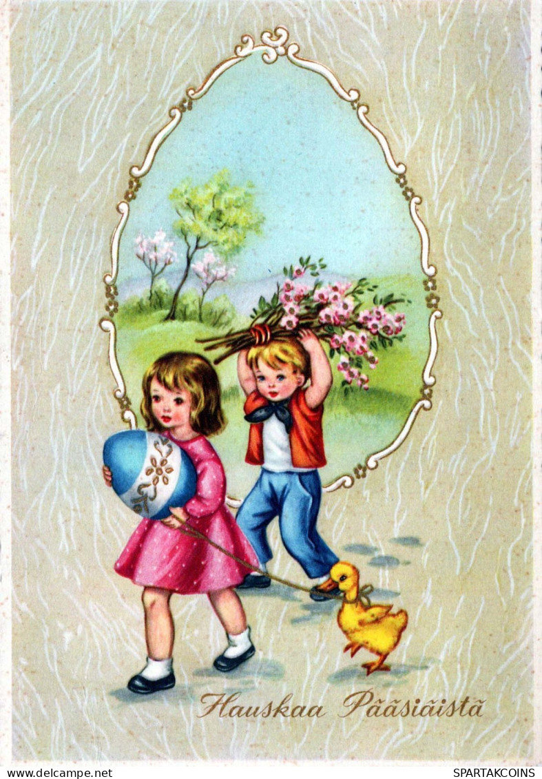 OSTERN KINDER Vintage Ansichtskarte Postkarte CPSM #PBO295.A - Ostern