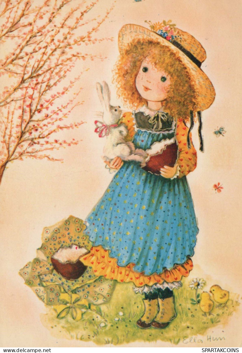 PÂQUES ENFANTS Vintage Carte Postale CPSM #PBO244.A - Easter