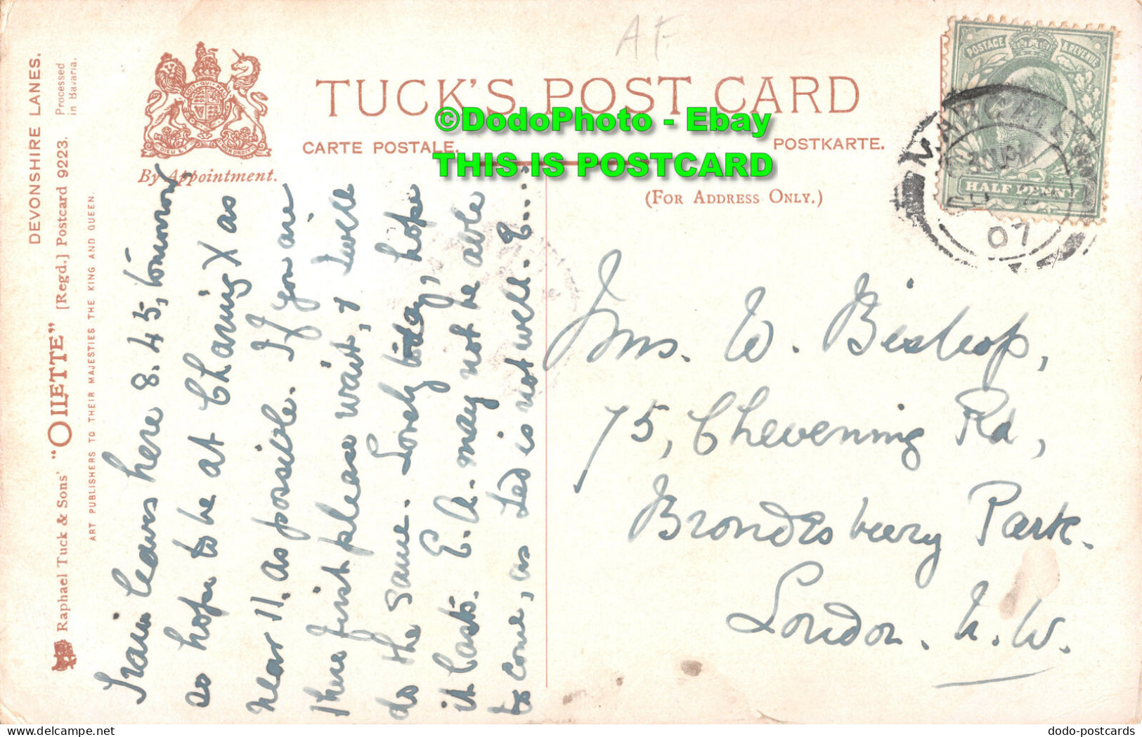 R421164 Harry Payne. A Gossip. Devonshire Lanes. Tuck. Oilette. 9223. 1907 - World