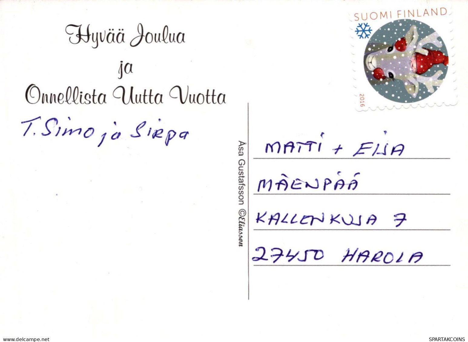 PAPÁ NOEL Feliz Año Navidad GNOMO Vintage Tarjeta Postal CPSM #PBL984.A - Santa Claus