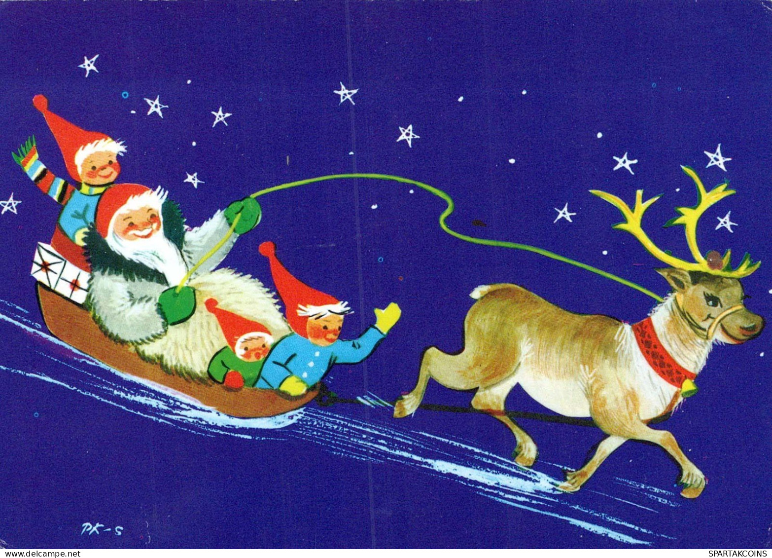 BABBO NATALE Buon Anno Natale GNOME Vintage Cartolina CPSM #PBL825.A - Santa Claus