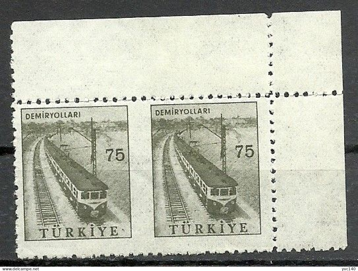 Turkey; 1959 Pictorial Postage Stamp 75 K. ERROR "Partially Imperf." - Nuevos