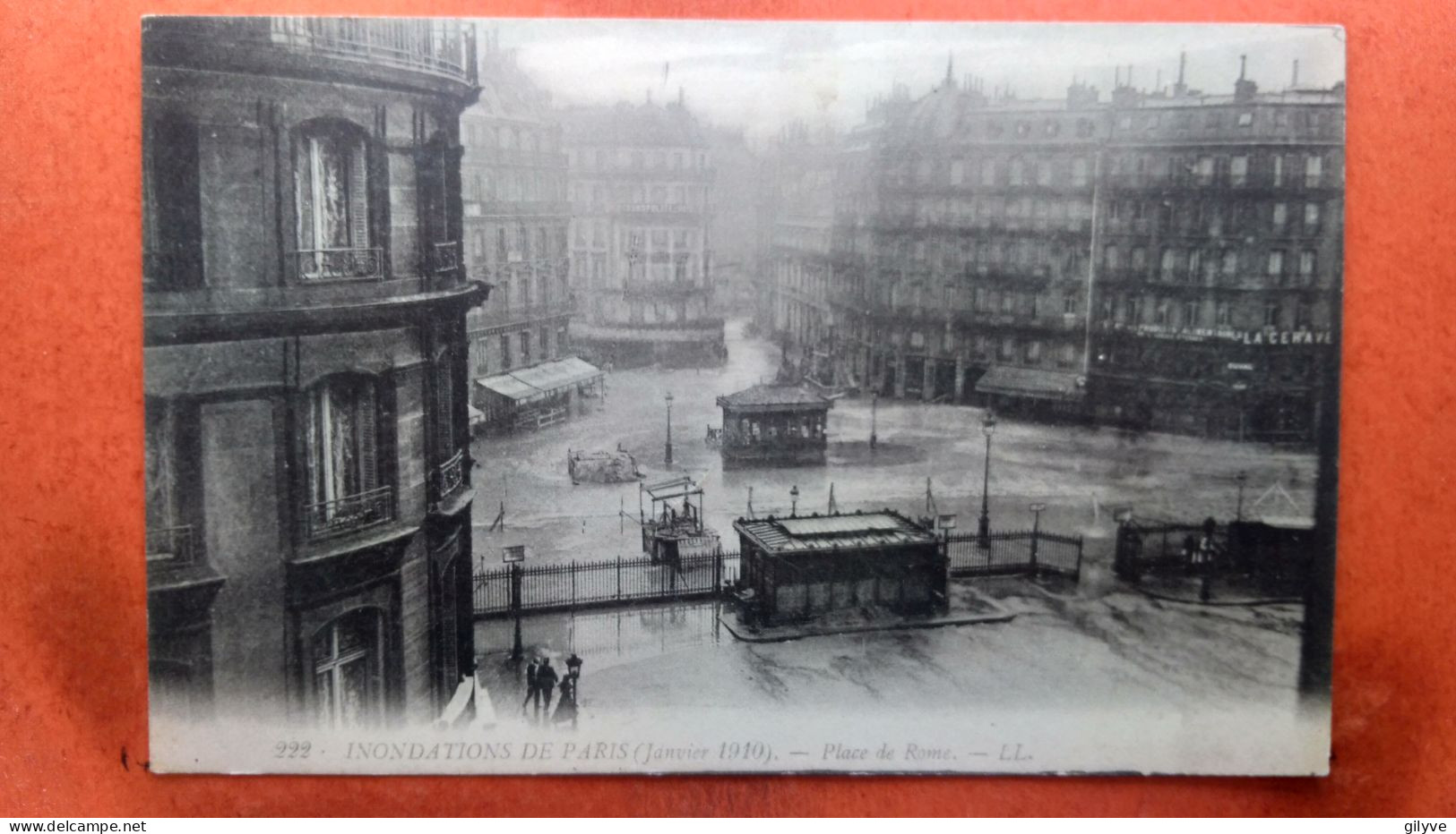 CPA (75) Inondations De Paris.1910. Place De Rome. (7A.840) - De Overstroming Van 1910