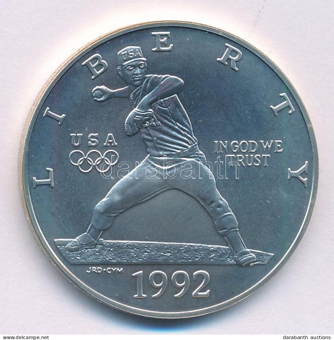 Amerikai Egyesült Államok 1992D 1$ Ag "XXV. Nyári Olimpia - Baseball Játékos" T:BU USA 1992D 1 Dollar Ag "XXV Olympic Ga - Ohne Zuordnung