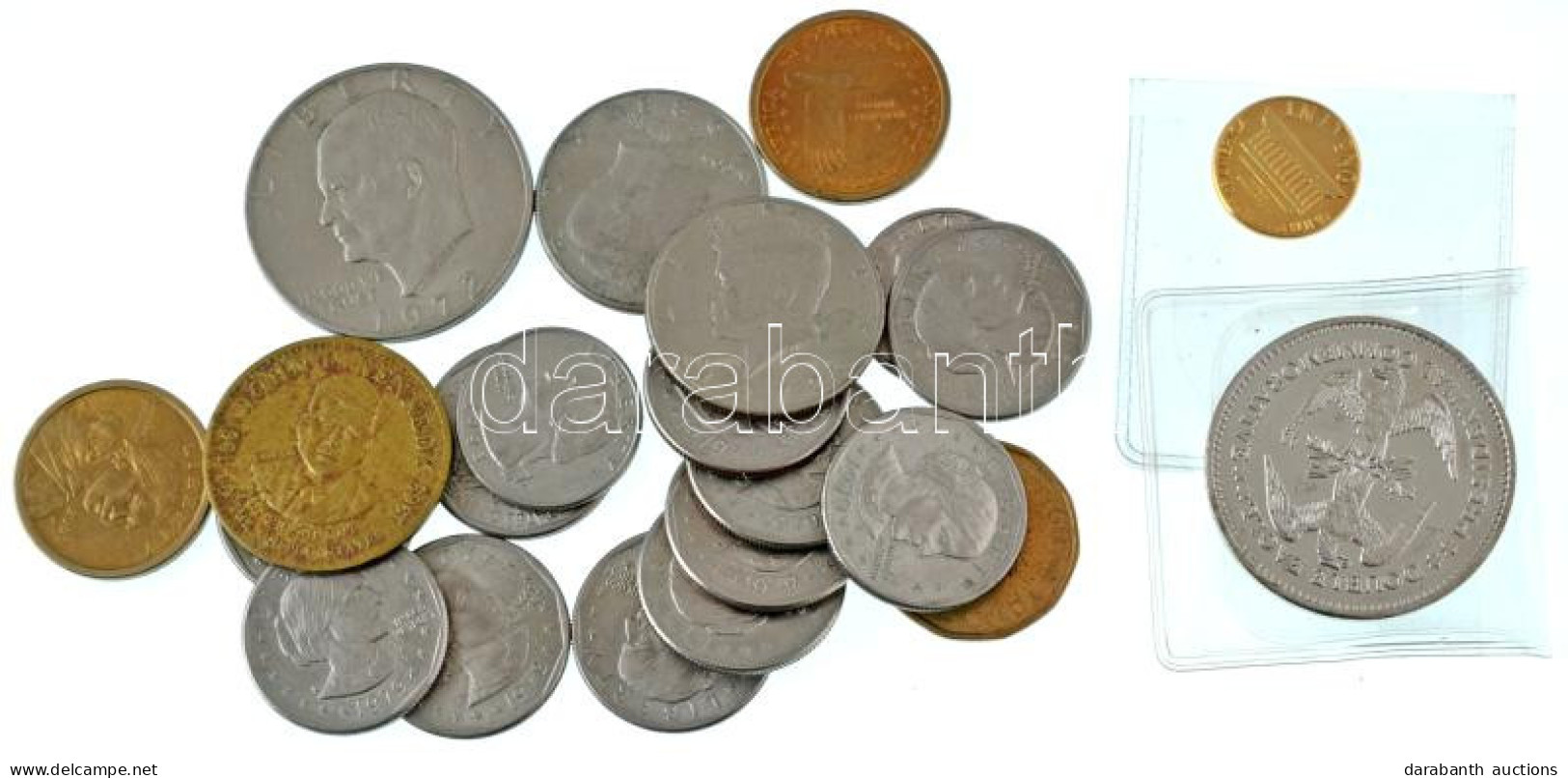 Amerikai Egyesült Államok 22db-os Vegyes érme Tétel, 25c-1/2$-1$ érmék és Emlékérmek T:vegyes USA 22pcs Of Coins Lot Wit - Ohne Zuordnung