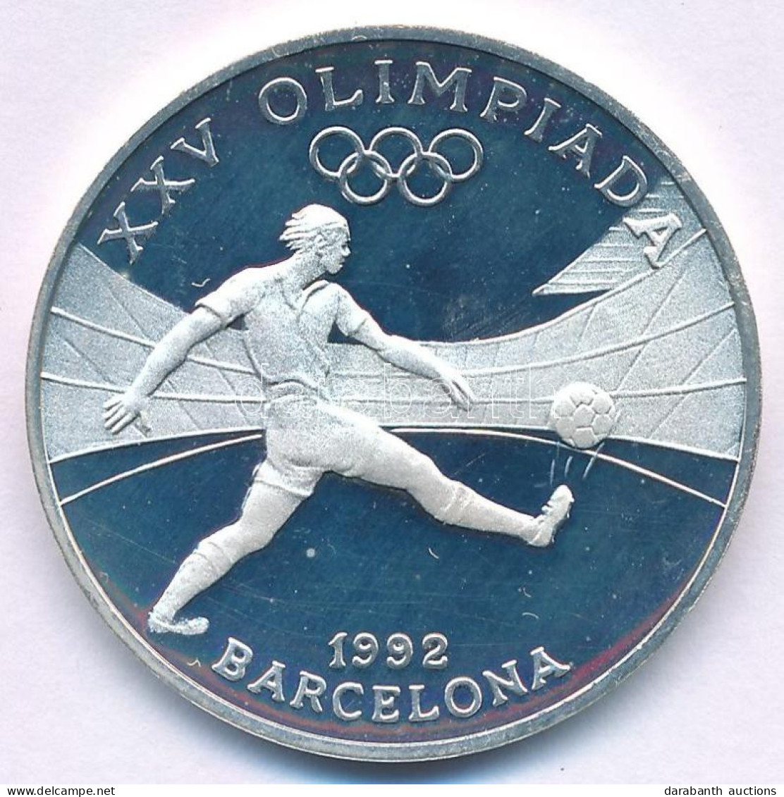 Andorra 1989. 10D Ag "XXV. Nyári Olimpia Barcelona - Labdarúgás" T:PP Karc, Ujjlenyomat Andorra 1989. 10 Diners Ag "25th - Ohne Zuordnung