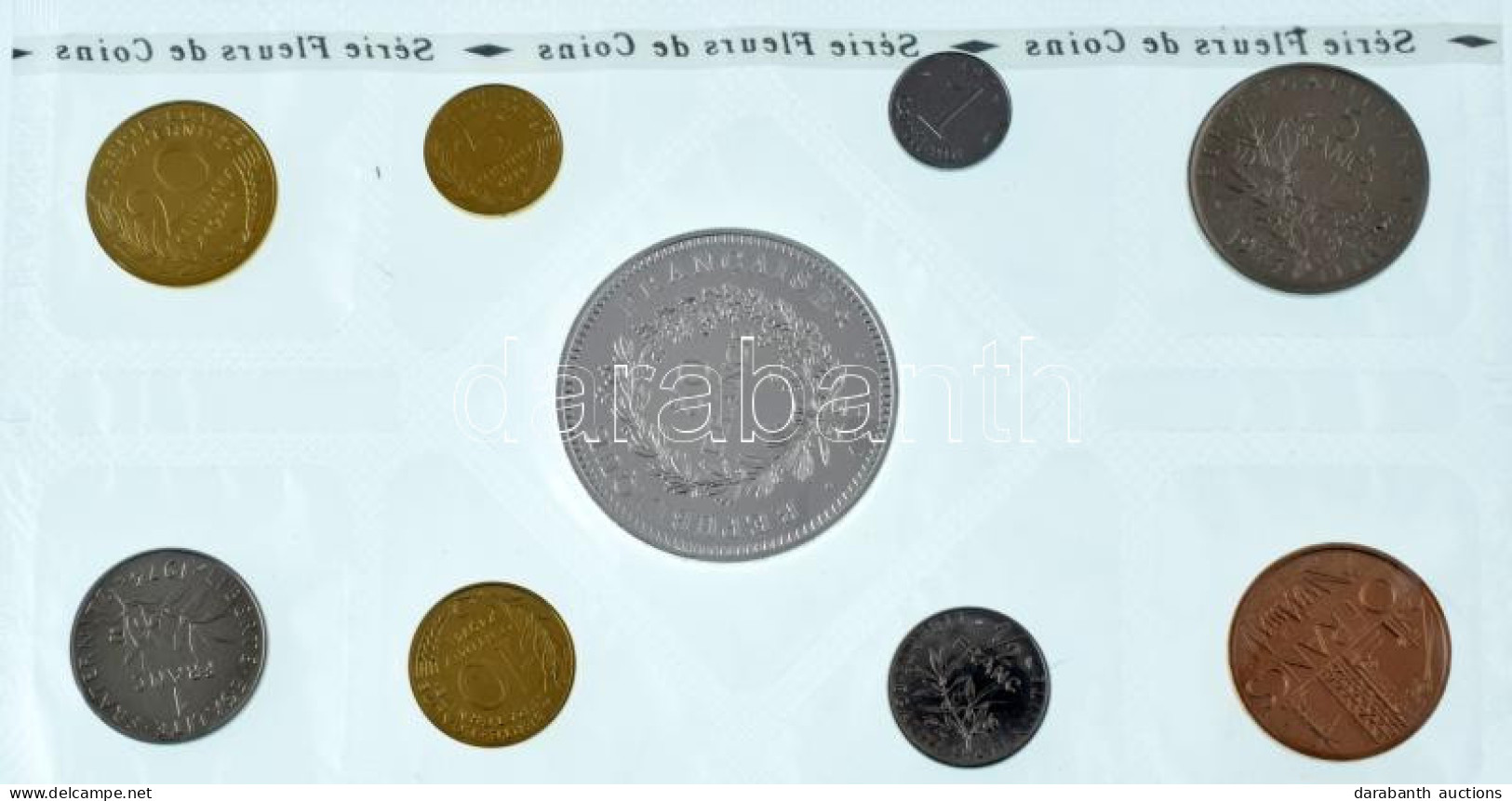 Franciaország 1974. 1c-50Fr (9xklf) Forgalmi Sor Eredeti Tokban, Közte Ag érme T:UNC France 1974. 1 Centime - 50 Francs  - Unclassified