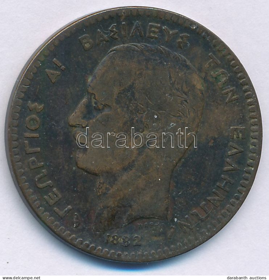 Görögország 1882A 10l Cu "I. György" T:F Greece 1882A 10 Lepta Cu "George I" C:F Krause KM#55 - Unclassified