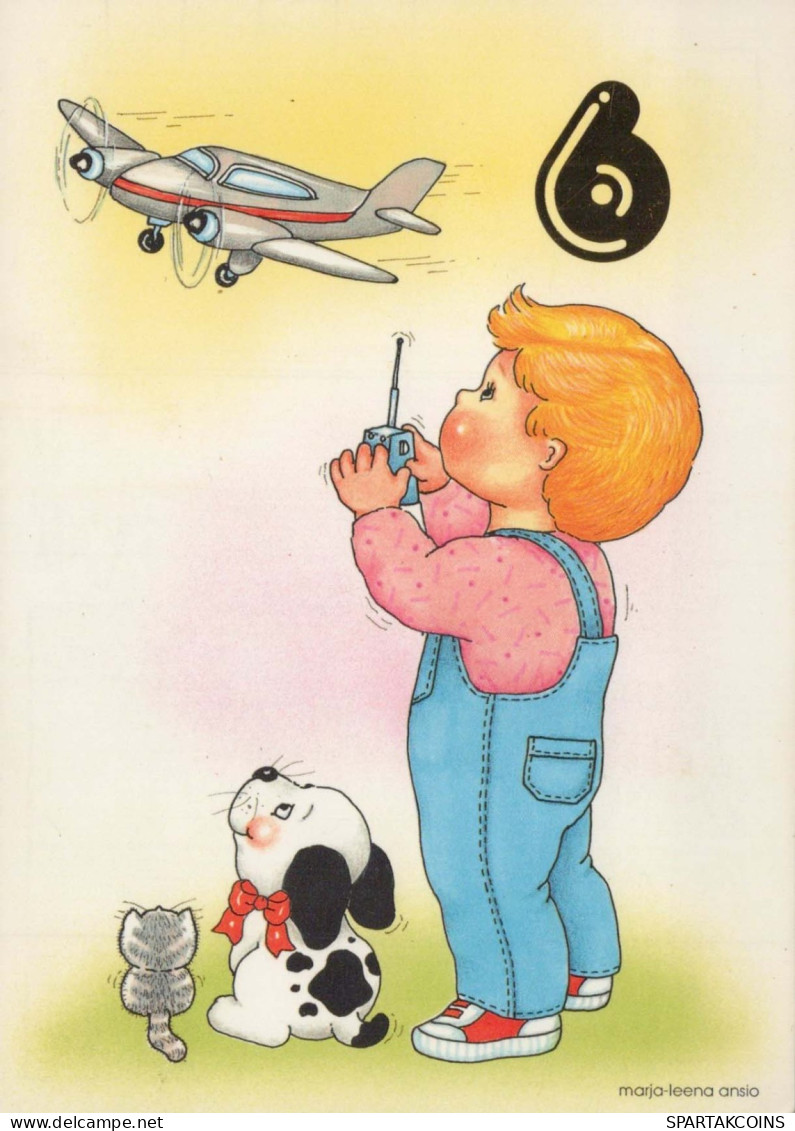 HAPPY BIRTHDAY 6 Year Old BOY Children Vintage Postcard CPSM #PBU002.A - Geburtstag