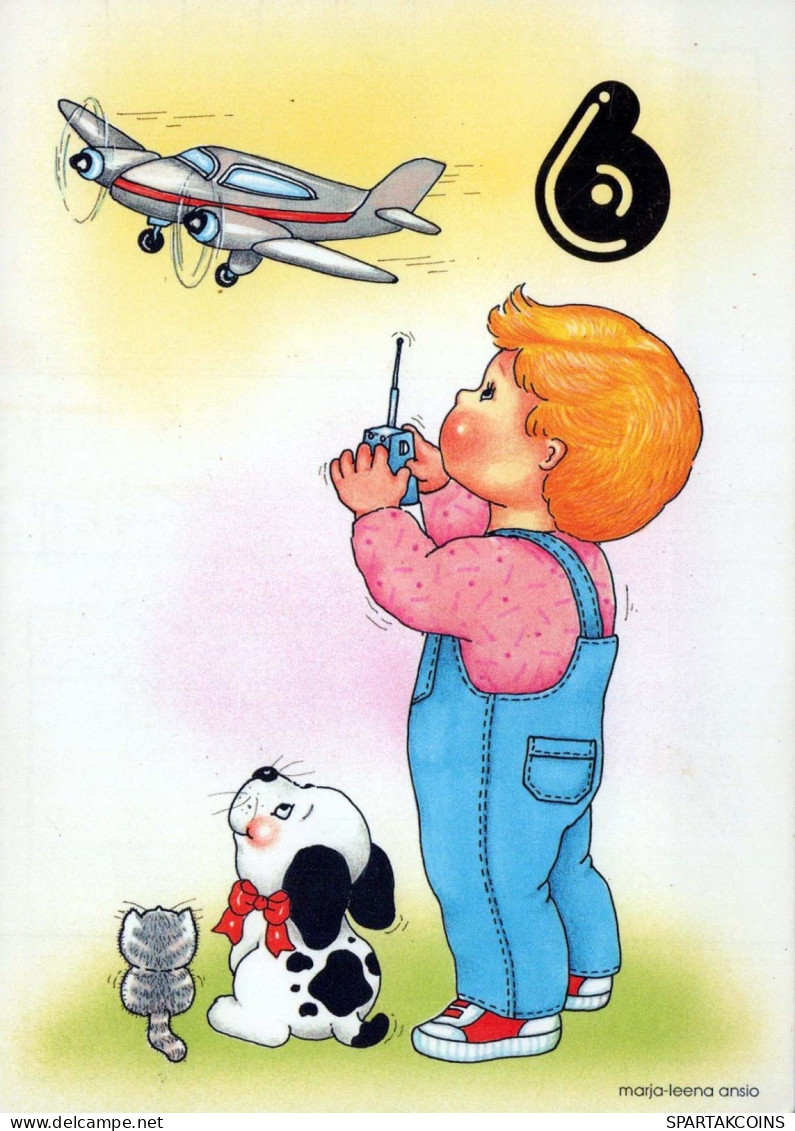 HAPPY BIRTHDAY 6 Year Old BOY Children Vintage Postcard CPSM #PBU002.A - Geburtstag