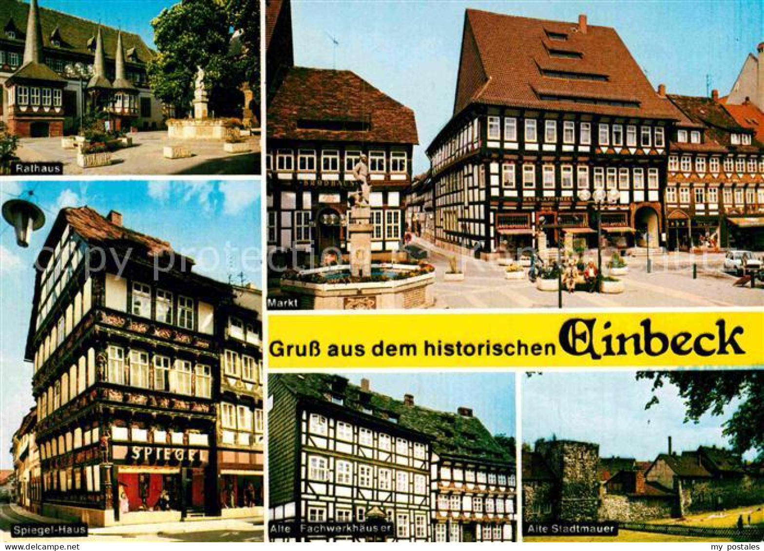 72721068 Einbeck Niedersachsen Rathaus Markt Brunnen Fachwerkhaeuser Spiegelhaus - Einbeck