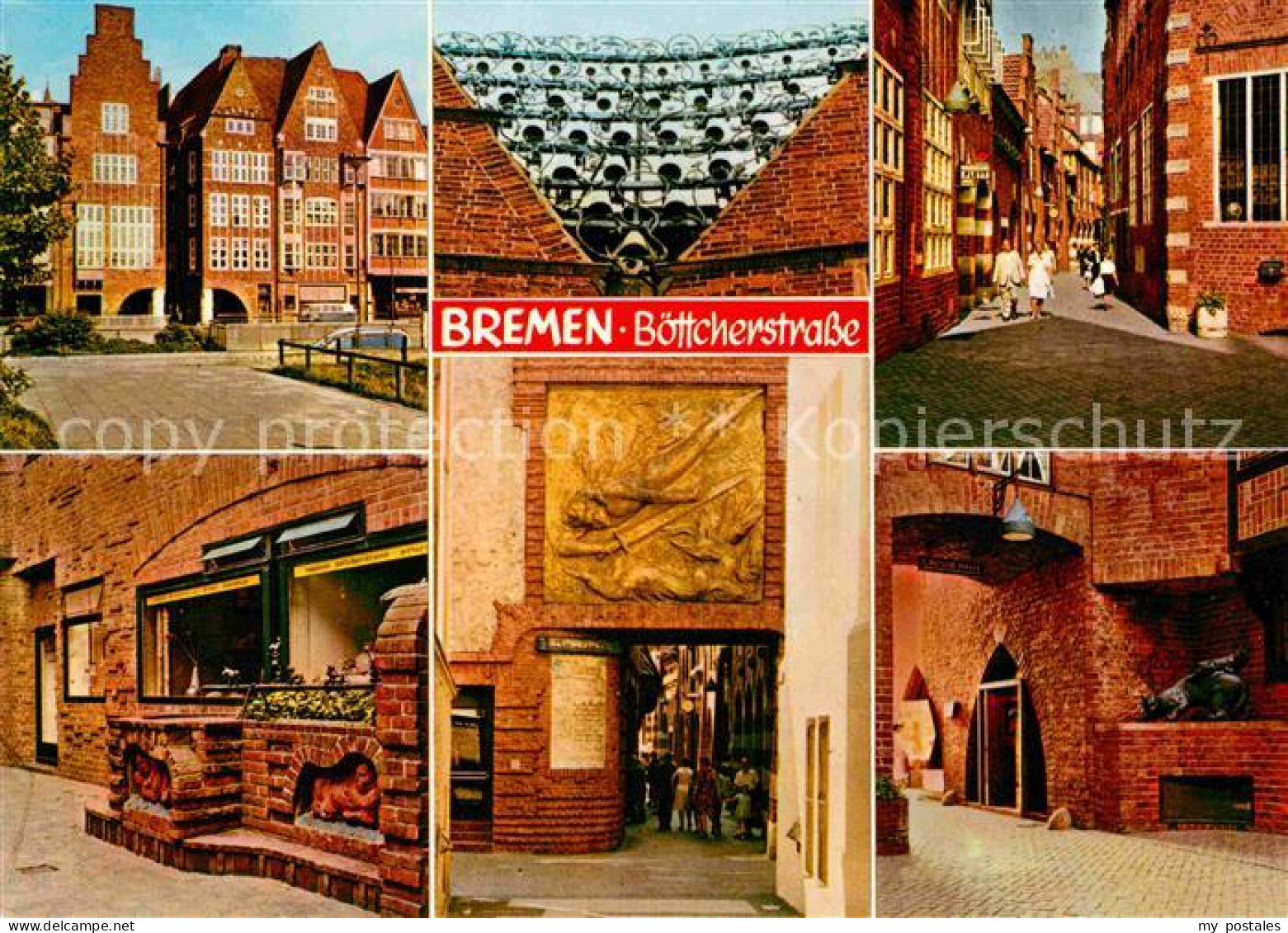 72721062 Bremen Boettcherstrasse Glockenspiel Petrusplatz Sieben Faulen Brunnen  - Bremen