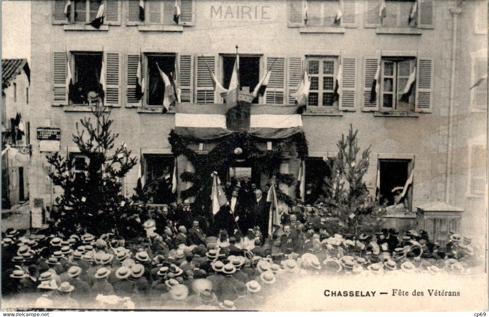 Chasselay Canton De Limonest Fête Des Vétérans Rhône Cpa Non Ecrite Au Dos En B.Etat - Autres & Non Classés