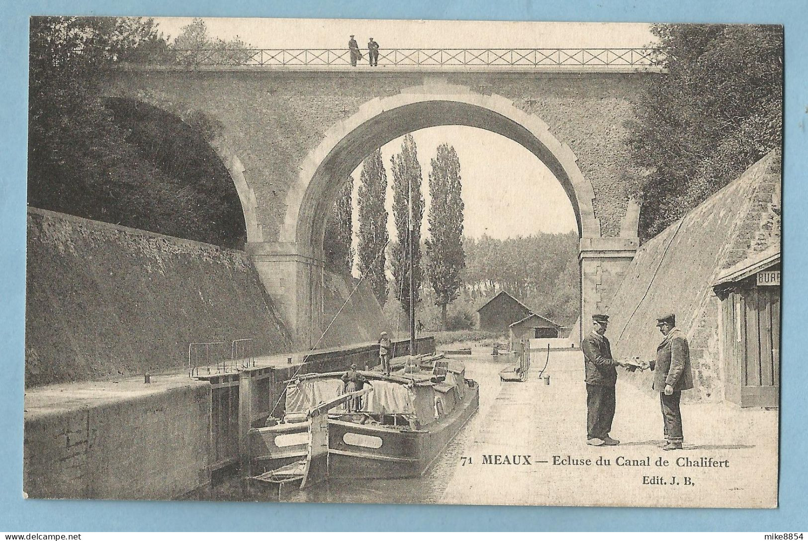 A053  CPA   MEAUX  (Seine-et-Marne)  Ecluse Du Canal De Chalifert - Péniche - BUREAU  +++++++ - Meaux