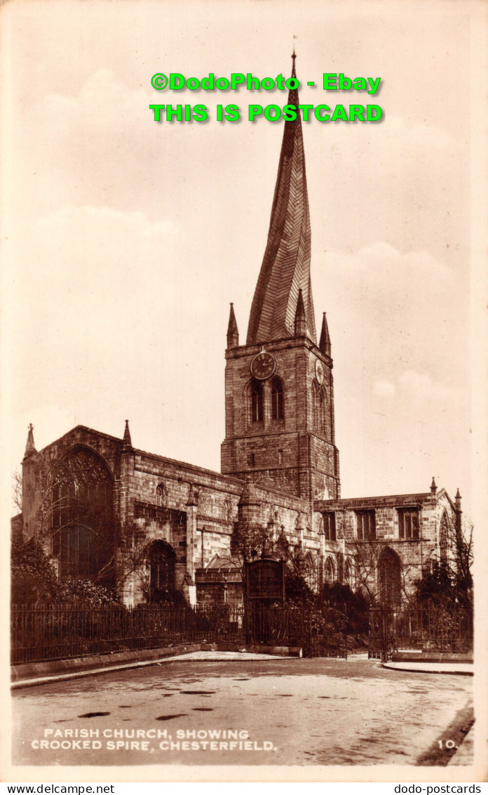 R420539 Chesterfield. Parish Church. Showing Crooked Spire. RP - World