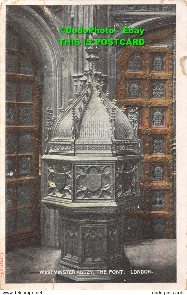 R421199 Westminster Abbey. The Font. London. D. And D - Sonstige & Ohne Zuordnung
