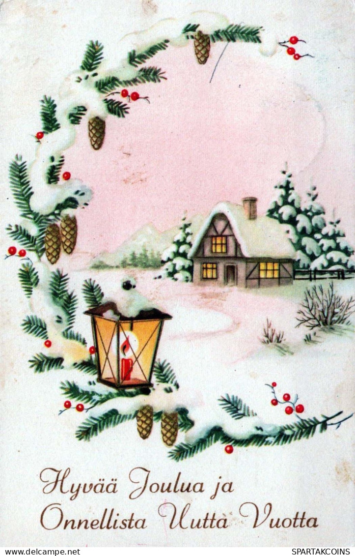 Buon Anno Natale Vintage Cartolina CPSMPF #PKG236.A - Neujahr
