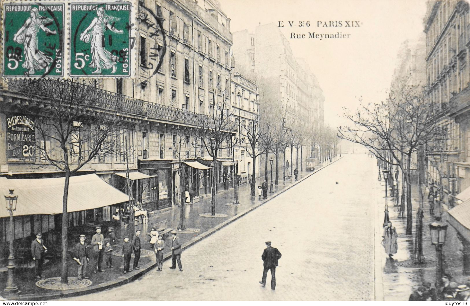 CPA. [75] > PARIS > N° E. V. 356 - Rue Meynadier - 1908 - TBE - Distretto: 19