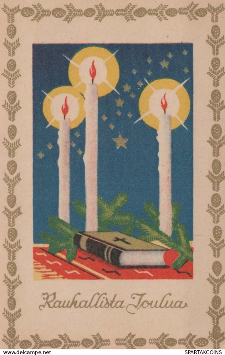 Feliz Año Navidad VELA Vintage Tarjeta Postal CPSMPF #PKG180.A - Neujahr