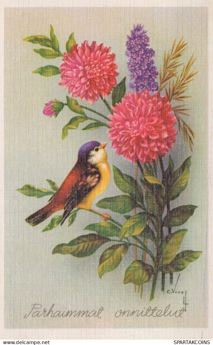 FLORES Vintage Tarjeta Postal CPSMPF #PKG105.A - Flowers