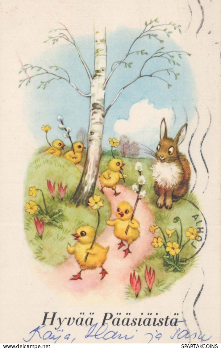 PÂQUES ŒUF LAPIN Vintage Carte Postale CPA #PKE204.A - Ostern