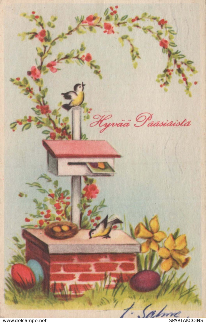 OSTERN HUHN EI Vintage Ansichtskarte Postkarte CPA #PKE110.A - Pâques