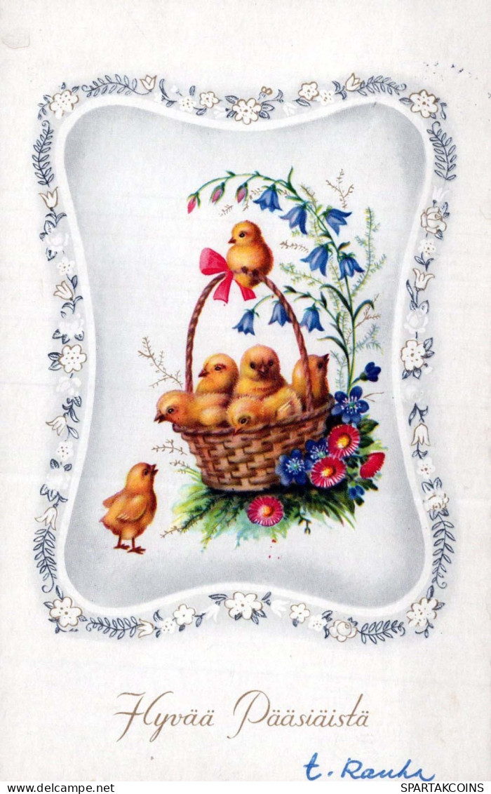 OSTERN HUHN EI Vintage Ansichtskarte Postkarte CPA #PKE080.A - Easter