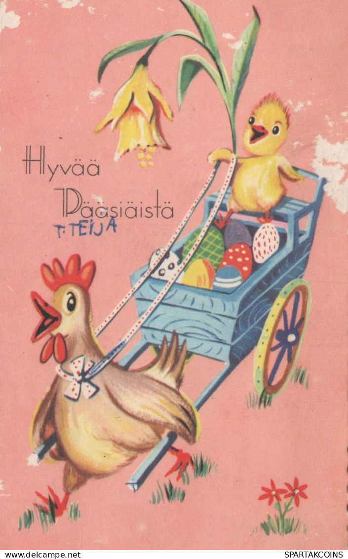 PASCUA POLLO HUEVO Vintage Tarjeta Postal CPA #PKE062.A - Ostern