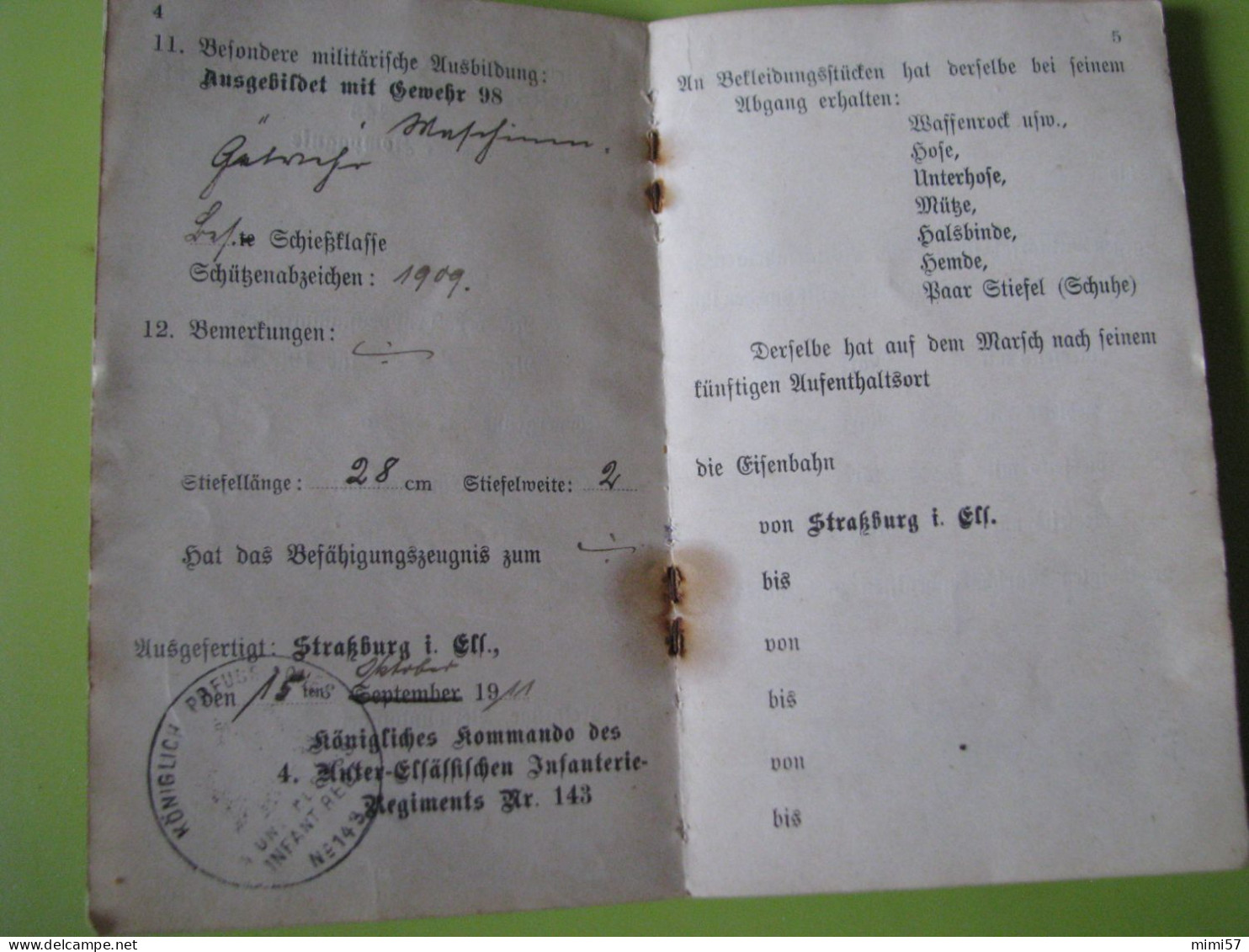 2 Militârpass Allemand  De 1914/18 - Dokumente