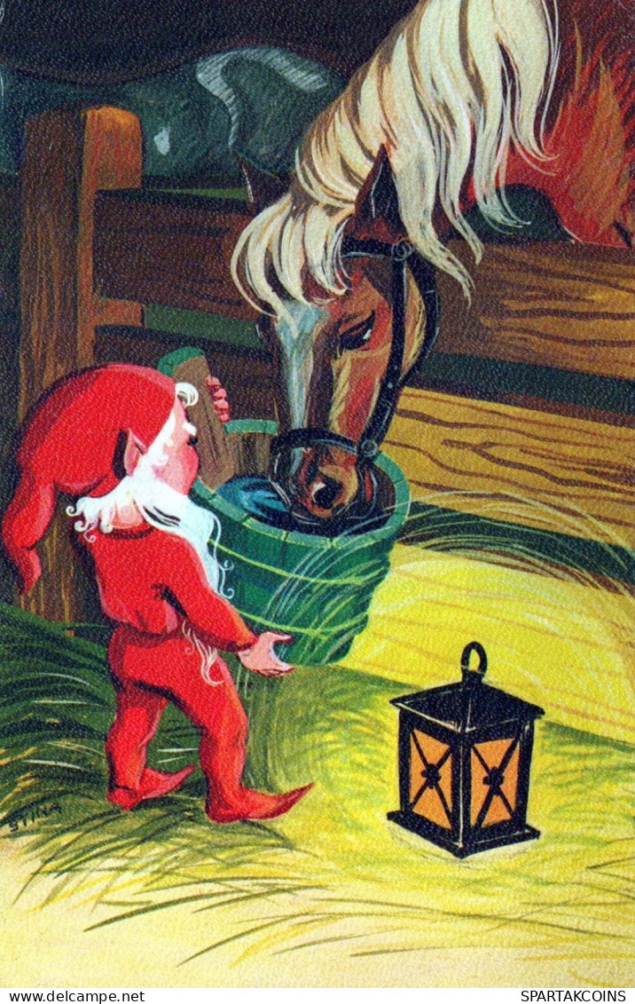 WEIHNACHTSMANN SANTA CLAUS Neujahr Weihnachten GNOME Vintage Ansichtskarte Postkarte CPSMPF #PKD874.A - Santa Claus