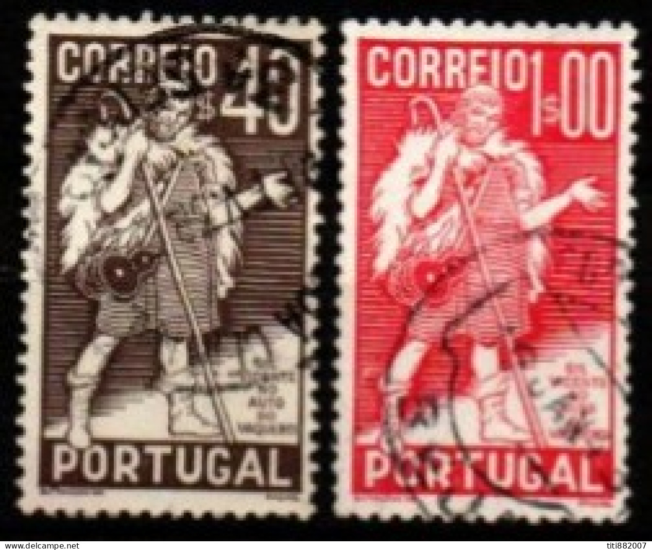 PORTUGAL   -   1937.   Y&T N° 586 / 587 Oblitérés  .  Vacher - Neufs