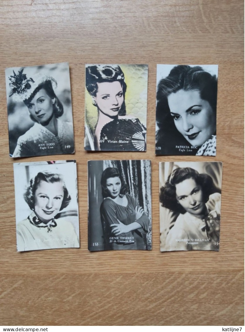 Filmsterren Movie Stars  Ciné  Echte Fotos 4 X  6 Cm   Belgian Chewing Gum  ..Pat.Roc, Gene Tierney;Ann Todd, ... - Sonstige & Ohne Zuordnung