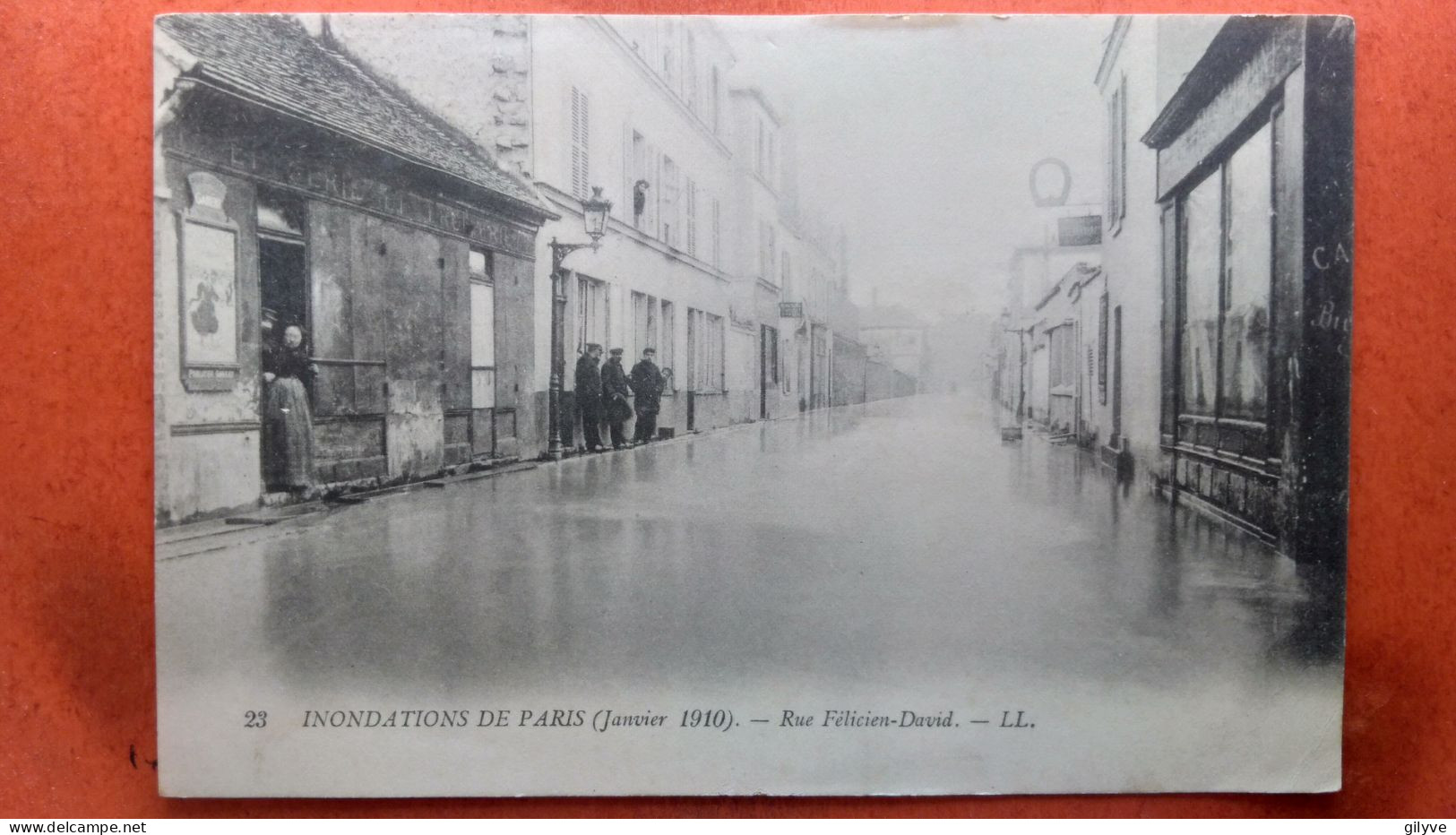 CPA (75) Inondations De Paris.1910. Rue Félicien David.   (7A.846) - La Crecida Del Sena De 1910