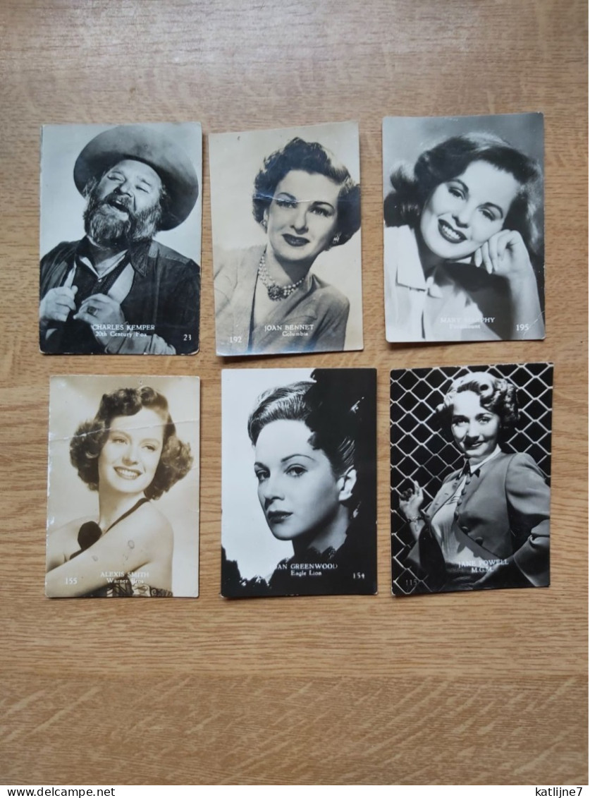 Filmsterren Movie Stars  Ciné  Echte Fotos 6x8 Cm   Belgian Chewing Gum  Jane Powell, Joan Bennett, Charles Kemper..... - Autres & Non Classés