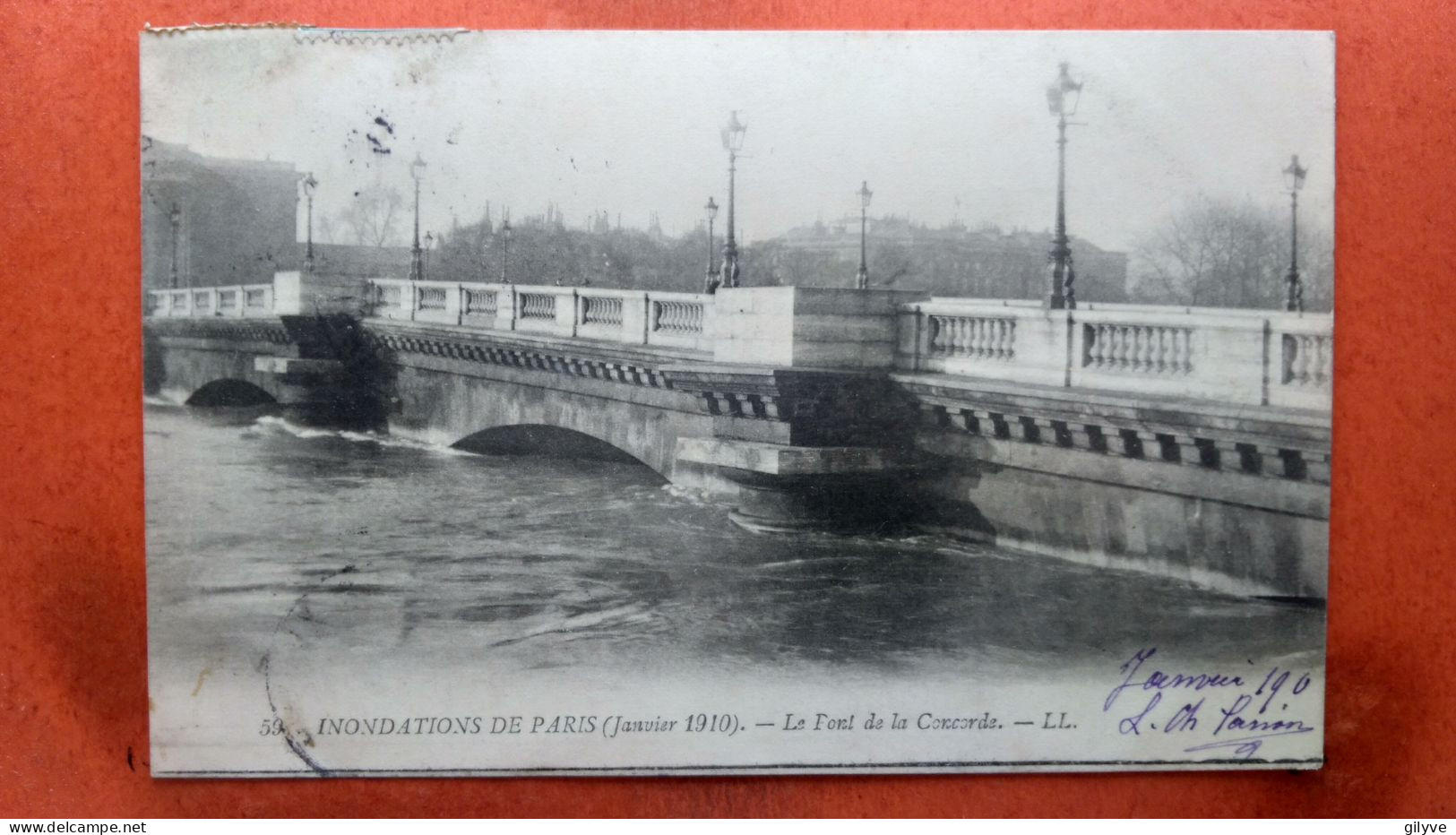CPA (75) Inondations De Paris.1910. Le Pont De La Concorde.   (7A.850) - De Overstroming Van 1910
