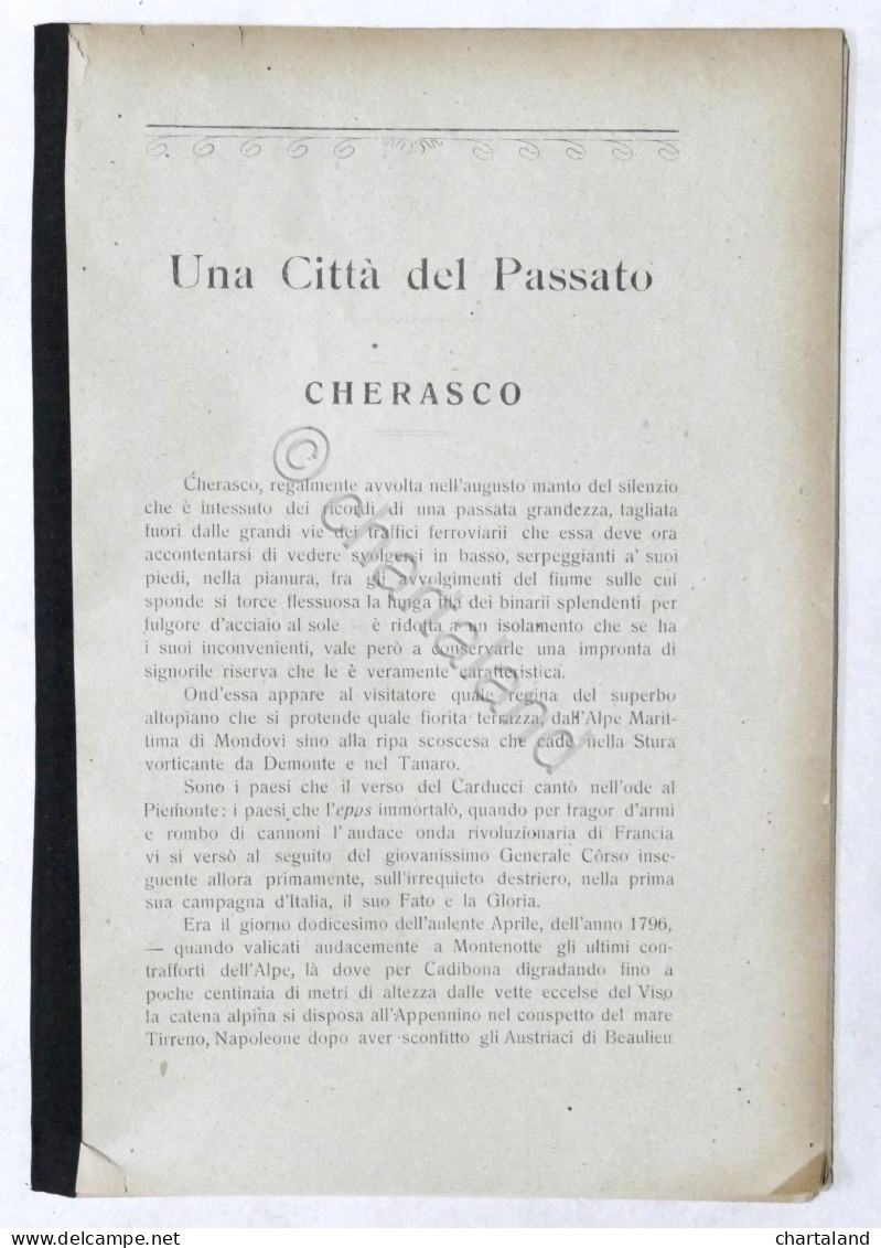 R. Ottolenghi - Una Città Del Passato - Cherasco (Cuneo) - 1915 Ca. - Andere & Zonder Classificatie