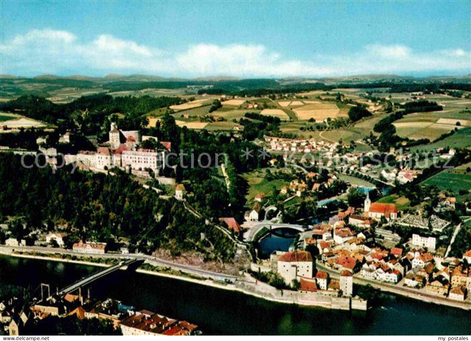 72720730 Passau Fliegeraufnahme Donaupartie Veste Oberhaus Wasserburg Niederhaus - Passau