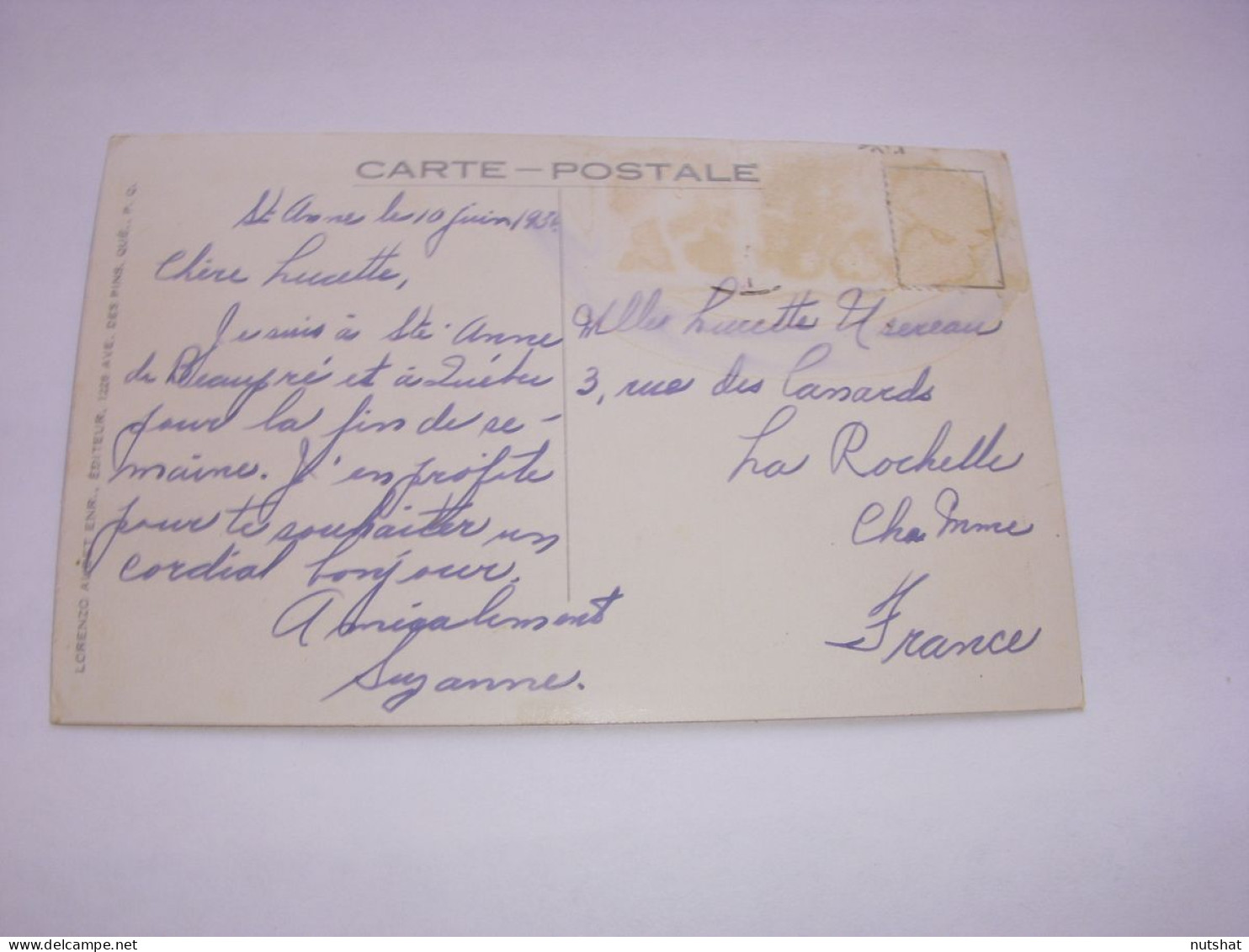CP CARTE POSTALE CANADA BASILIQUE SAINTE ANNE De BEAUPRE - Ecrite En 1934 - Ste. Anne De Beaupré