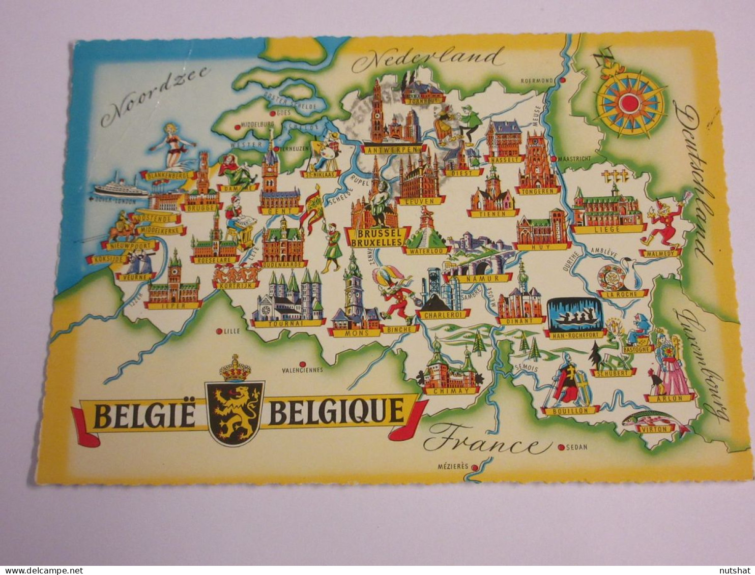 CP CARTE POSTALE BELGIQUE CARTE TOURISTIQUE Des PRINCIPALES VILLES - Ecrite - Other & Unclassified