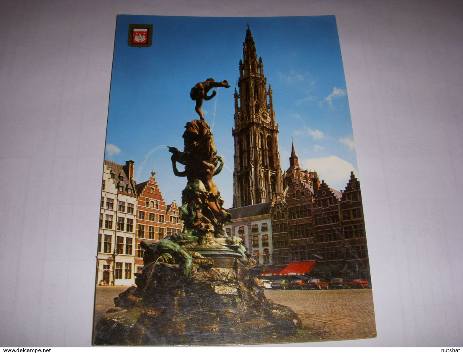 CP CARTE POSTALE BELGIQUE ANVERS CATHEDRALE Avec Le BRABO - ECRITE - Antwerpen