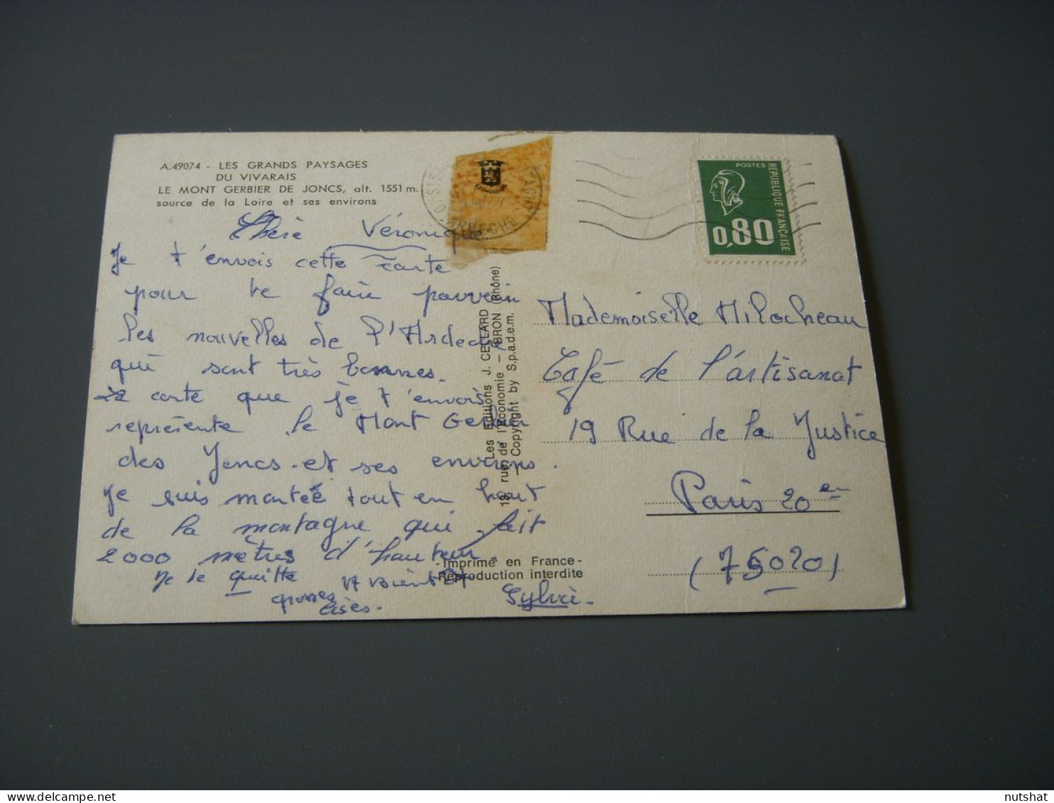 CP CARTE POSTALE ARDECHE MONT GERBIER De JONCS ISSARLES PEYREBEILLE - Ecrite  - Other & Unclassified