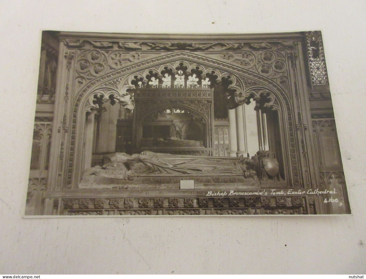 CP CARTE POSTALE ANGLETERRE EXETER CATHEDRALE TOMBEAU De L'EVEQUE BRONESCOMBE    - Other & Unclassified