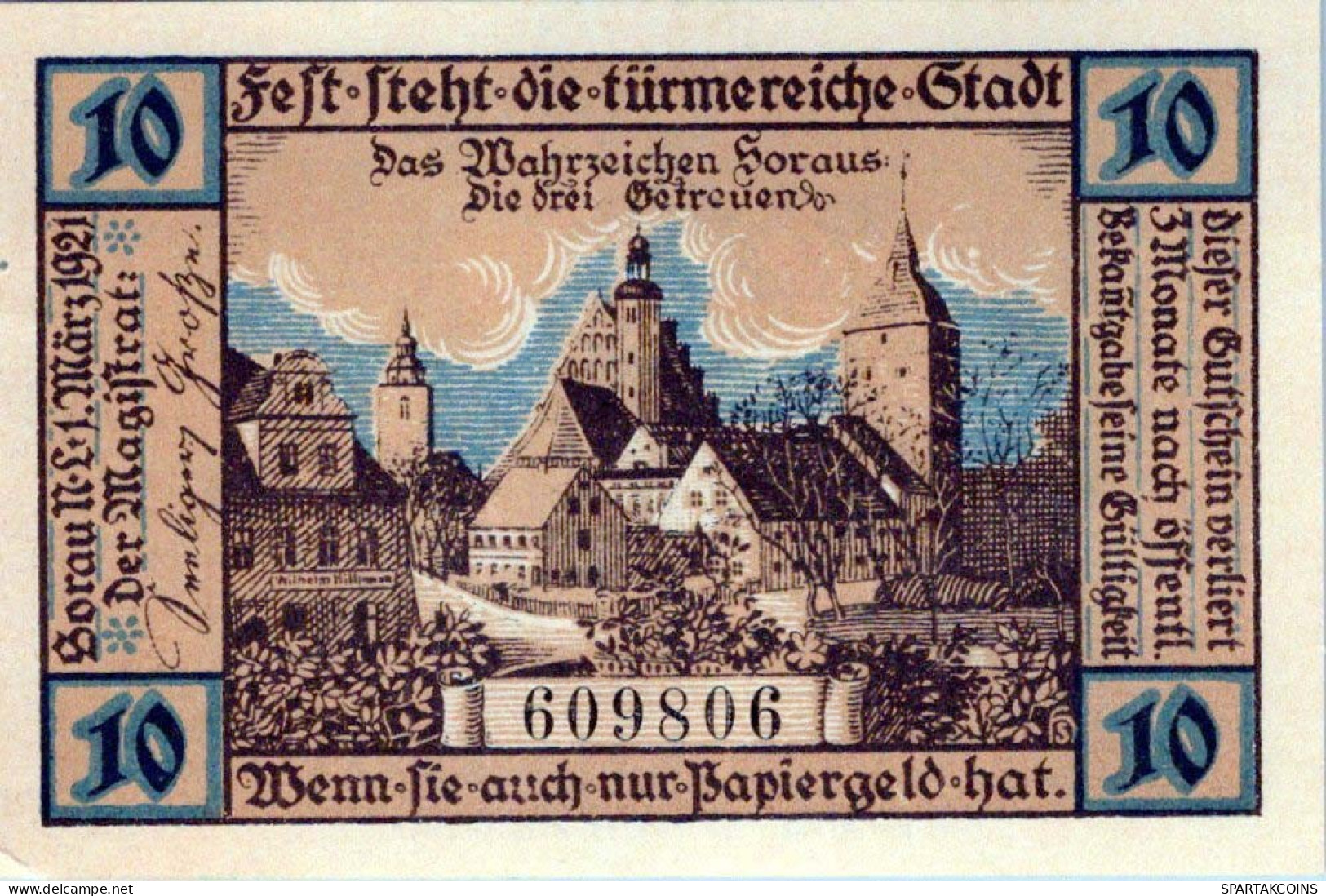 10 PFENNIG Stadt SORAU Brandenburg UNC DEUTSCHLAND Notgeld Banknote #PH952 - Lokale Ausgaben