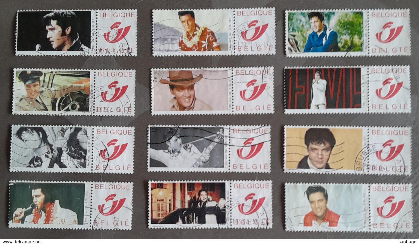 Belgie :  My Stamps / 12 Zegels Van Elvis Presley / Mooi ! - Gebraucht