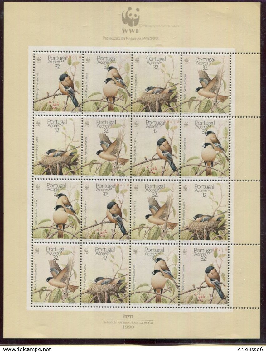 Açores ** N° 395 à 398 En Feuille - Oiseaux - Açores